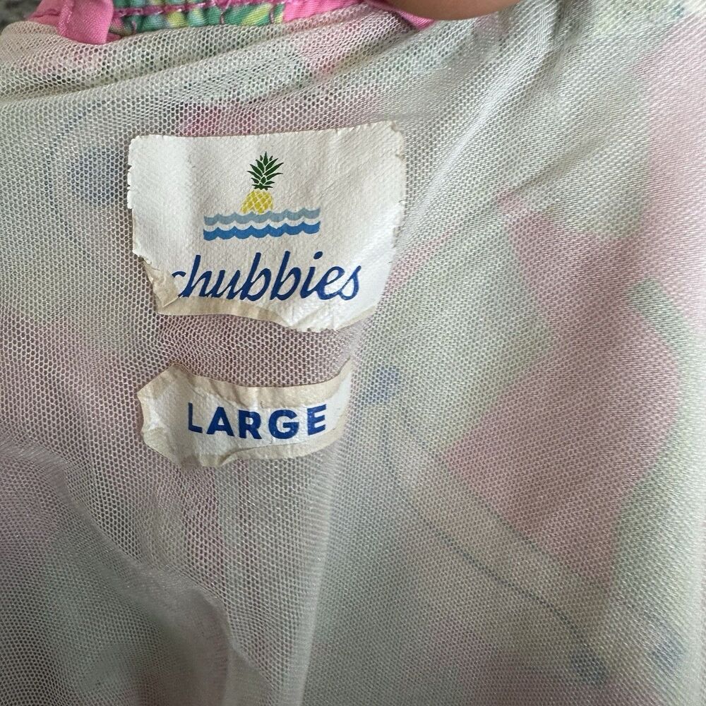 S Chubbies Swim Trunks Mens L Pink 5.5 Inch inseam Banana Peelin Good - Picture 6 of 8